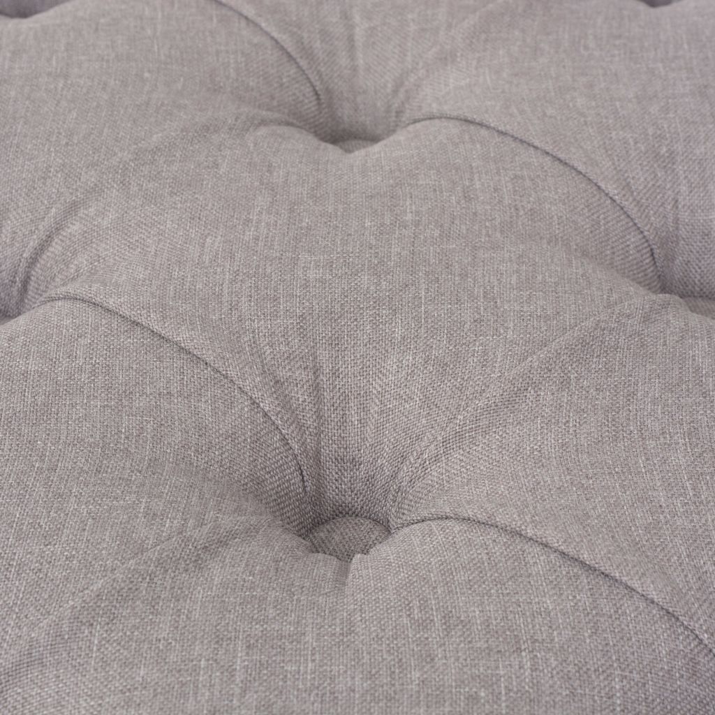 Szürke vászon és tömör fa pad 110 x 38 x 48 cm