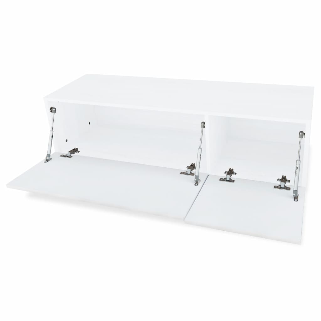 Fehér magasfényű faforgácslap tv szekrény 120 x 40 x 34 cm Fehér magasfényű faforgácslap tv szekrény 120 x 40 x 34 cm