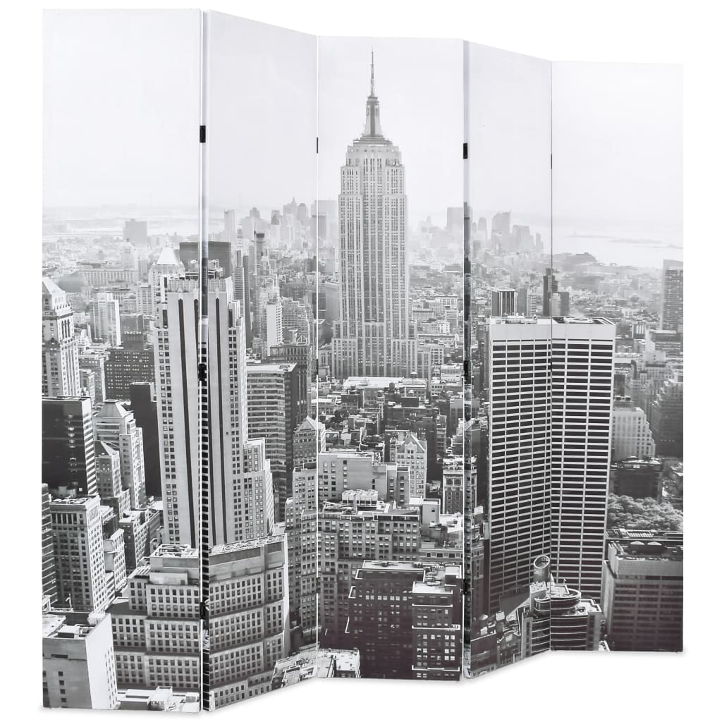 Fekete-fehér new york mintás paraván 200 x 170 cm Fekete-fehér new york mintás paraván 200 x 170 cm