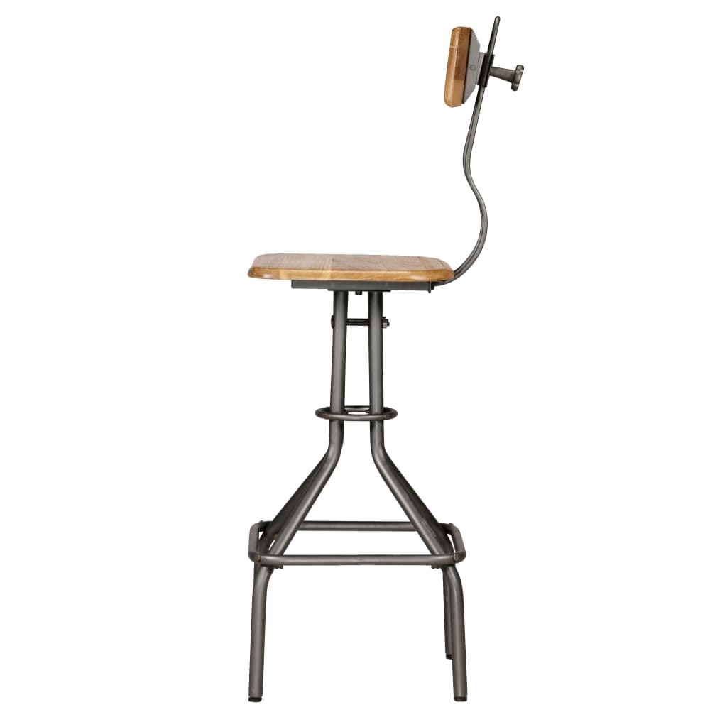 2 db tömör újrahasznosított tíkfa bárszék