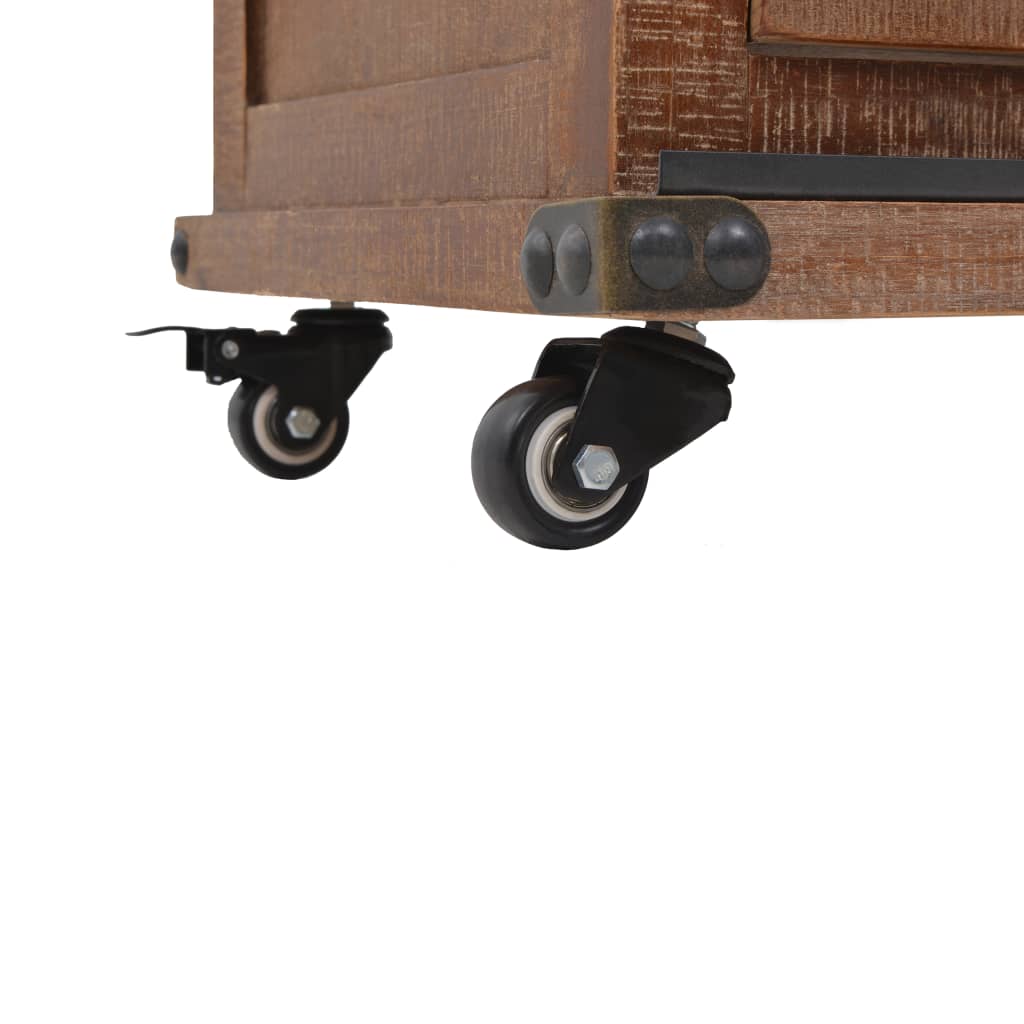 Barna tömör fenyő tárolószekrény 64 x 33,5 x 75 cm