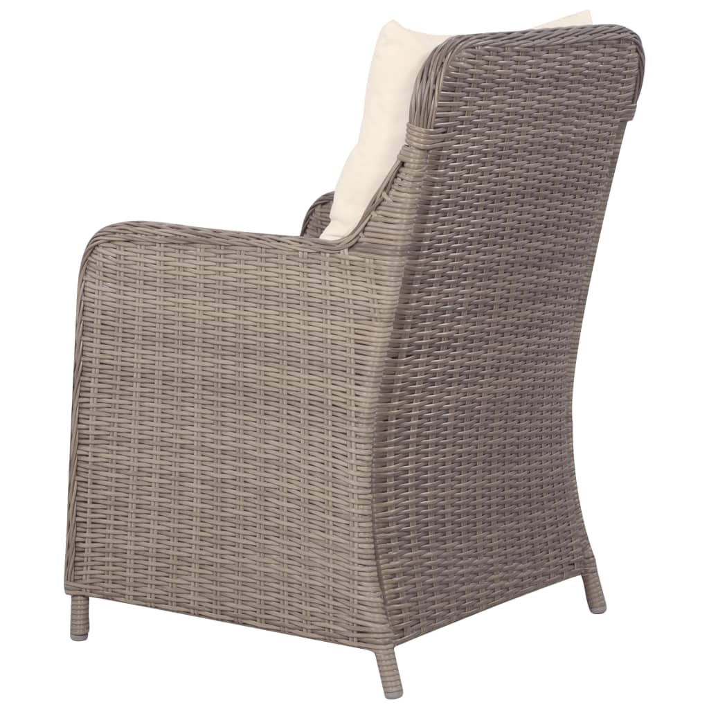 2 db barna polyrattan kültéri szék párnával