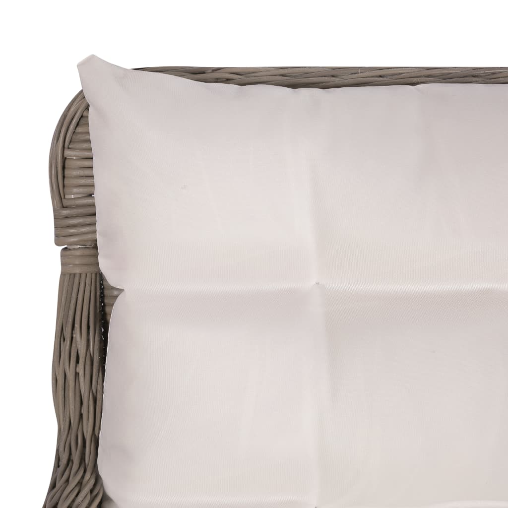 2 db barna polyrattan kültéri szék párnával