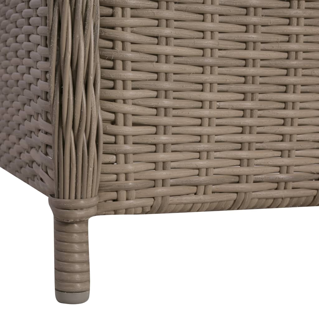 2 db barna polyrattan kültéri szék párnával