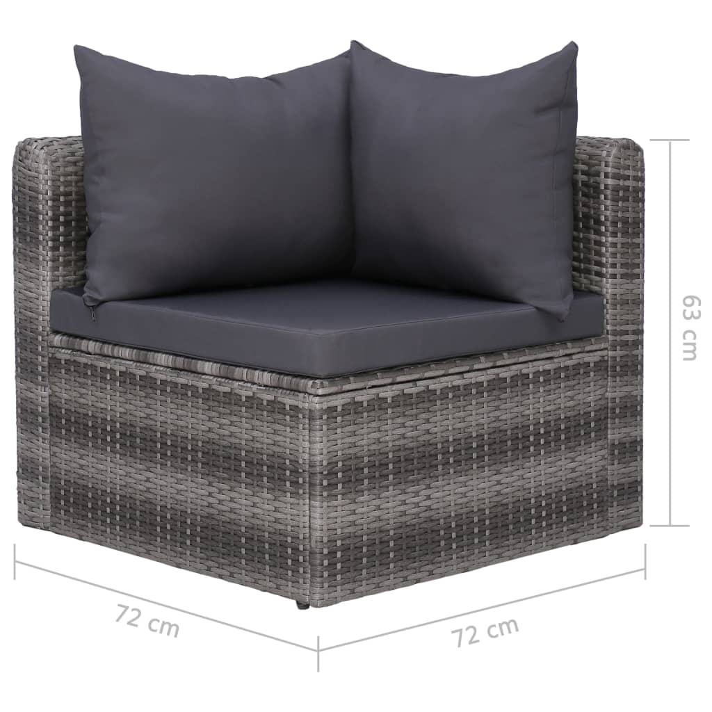 4-részes szürke polyrattan kerti ülőgarnitúra párnákkal 4-részes szürke polyrattan kerti ülőgarnitúra párnákkal