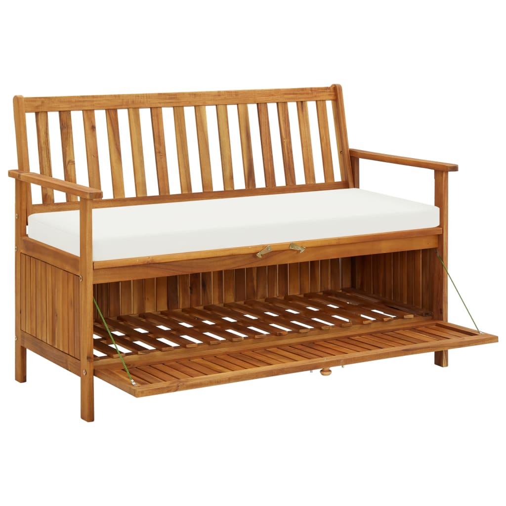 Tömör akácfa kerti xl tárolópad 120 x 63 x 84 cm