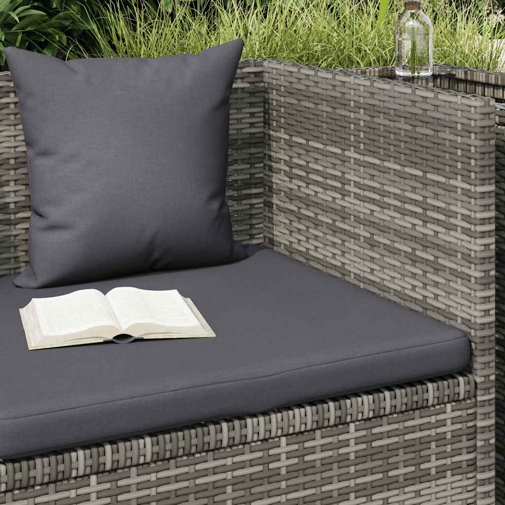 Szürke polyrattan kerti ágy 200 x 60 cm