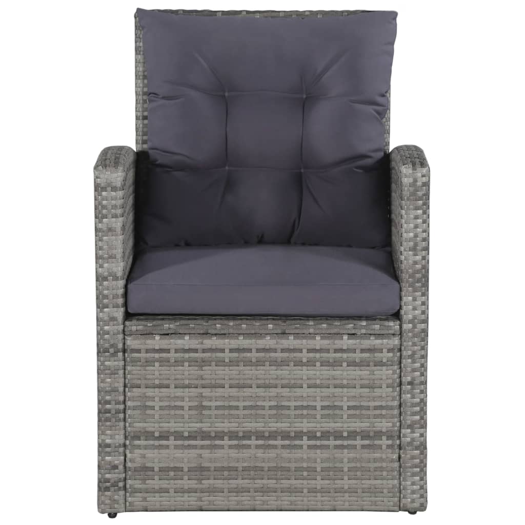 6-részes szürke polyrattan kerti bútorszett párnákkal 6-részes szürke polyrattan kerti bútorszett párnákkal