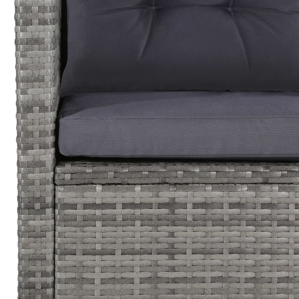 6-részes szürke polyrattan kerti bútorszett párnákkal 6-részes szürke polyrattan kerti bútorszett párnákkal