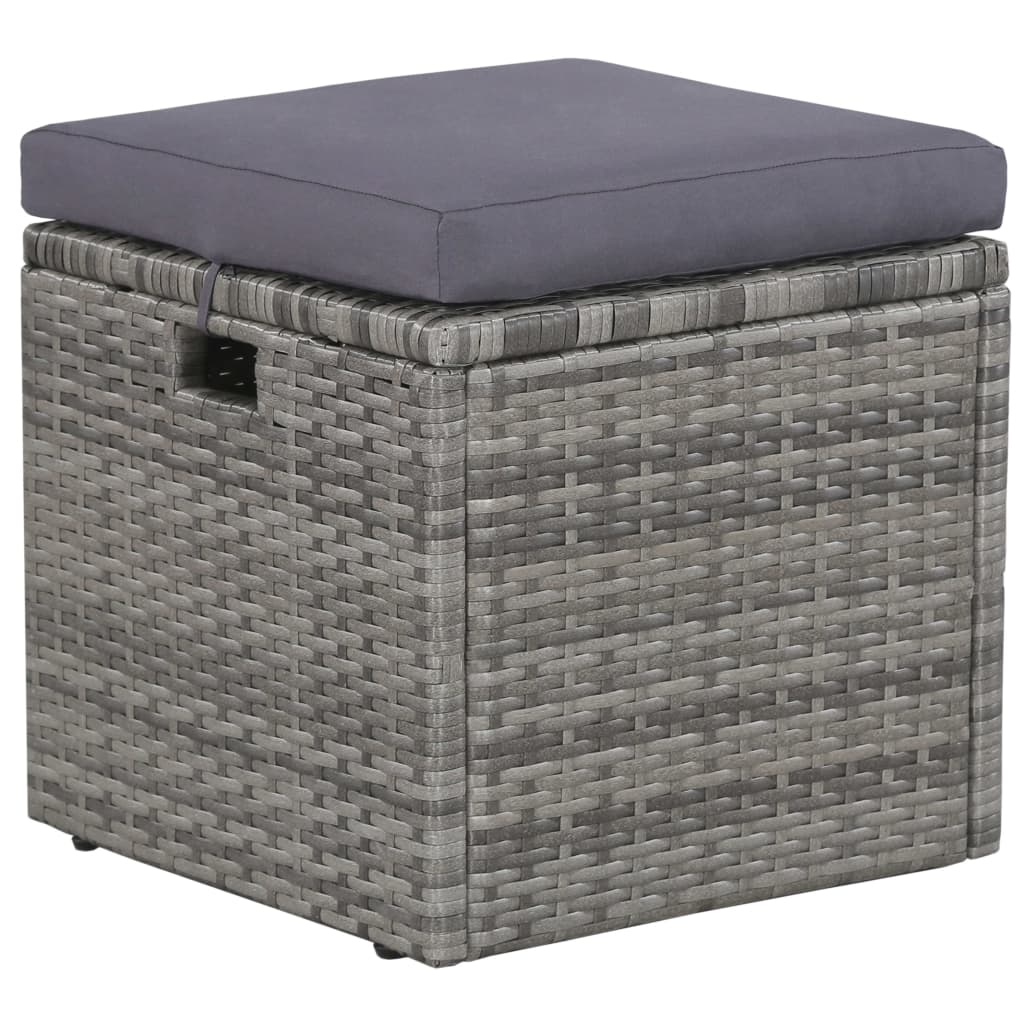 6-részes szürke polyrattan kerti bútorszett párnákkal 6-részes szürke polyrattan kerti bútorszett párnákkal