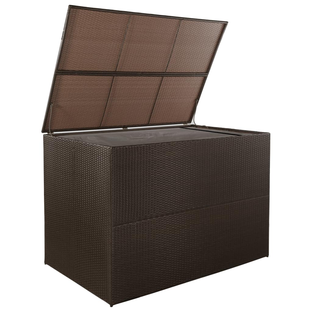 Barna polyrattan kerti tárolóláda 150 x 100 x 100 cm Barna polyrattan kerti tárolóláda 150 x 100 x 100 cm