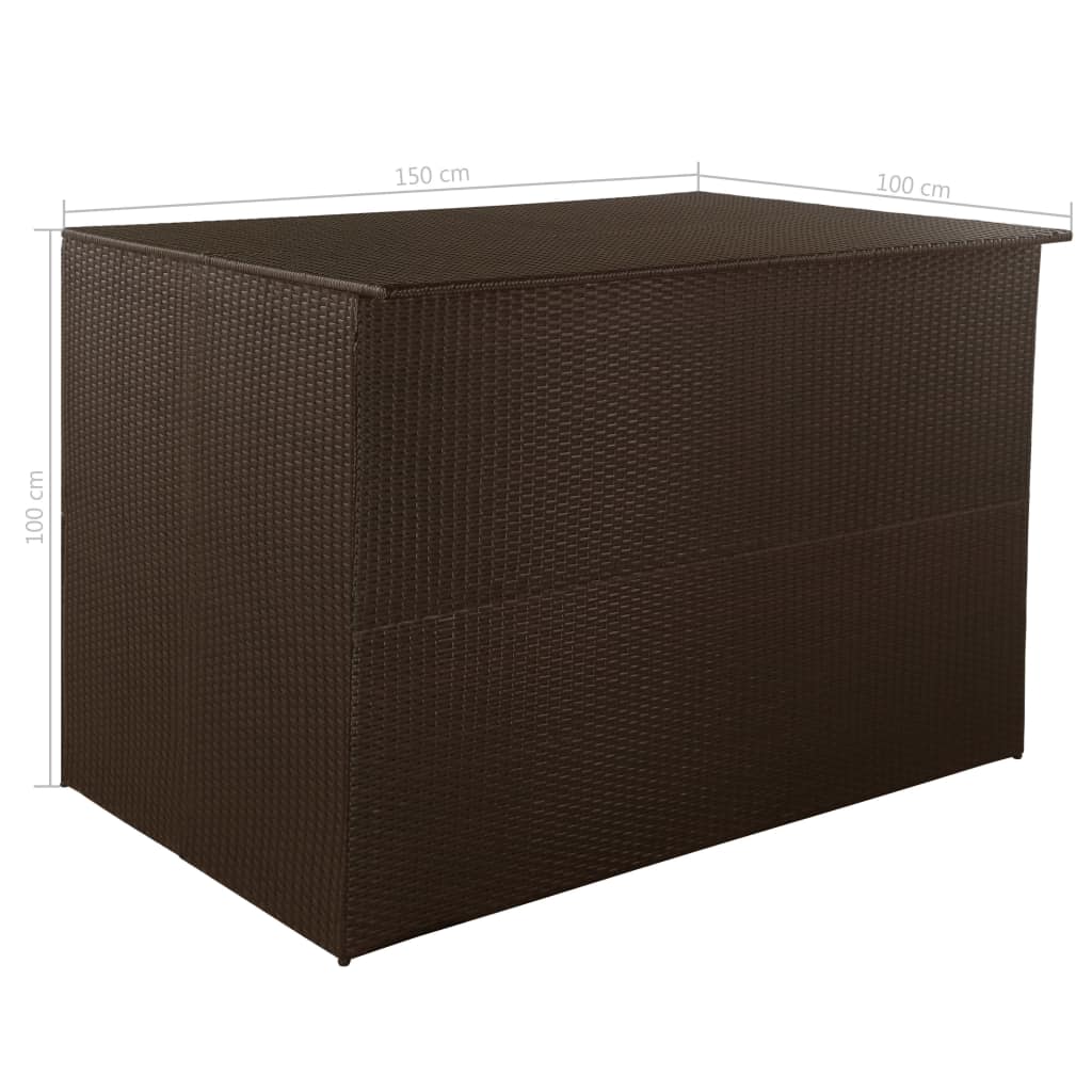 Barna polyrattan kerti tárolóláda 150 x 100 x 100 cm Barna polyrattan kerti tárolóláda 150 x 100 x 100 cm