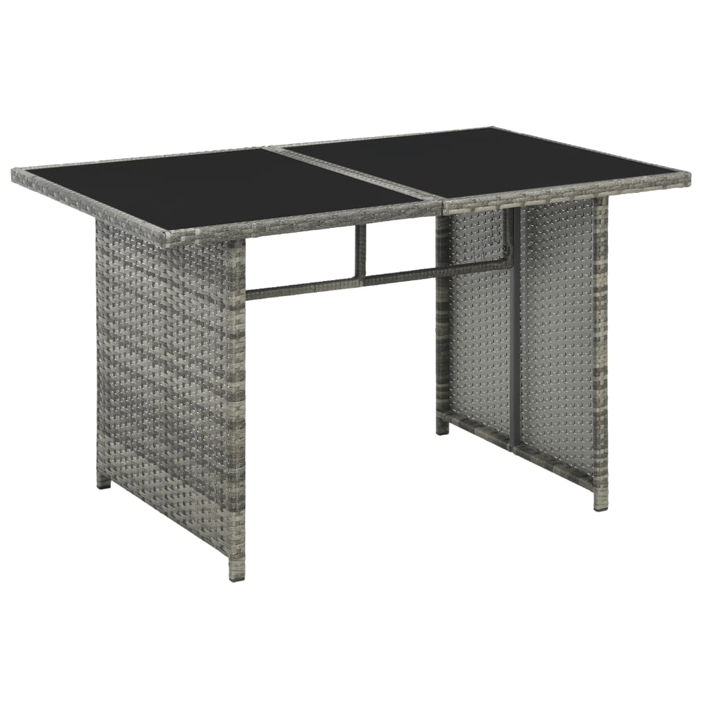 10-részes szürke polyrattan kerti bútorszett párnákkal