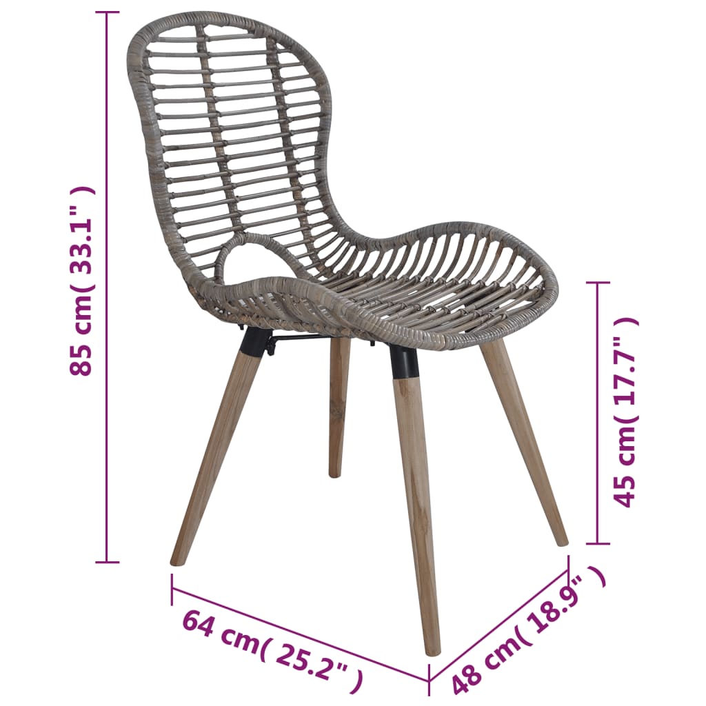 2 db barna természetes rattan étkezőszék 2 db barna természetes rattan étkezőszék