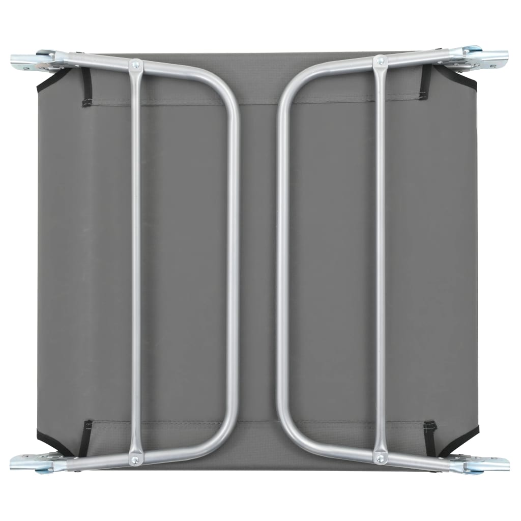 2 db szürke összecsukható acél és szövet napozóágy