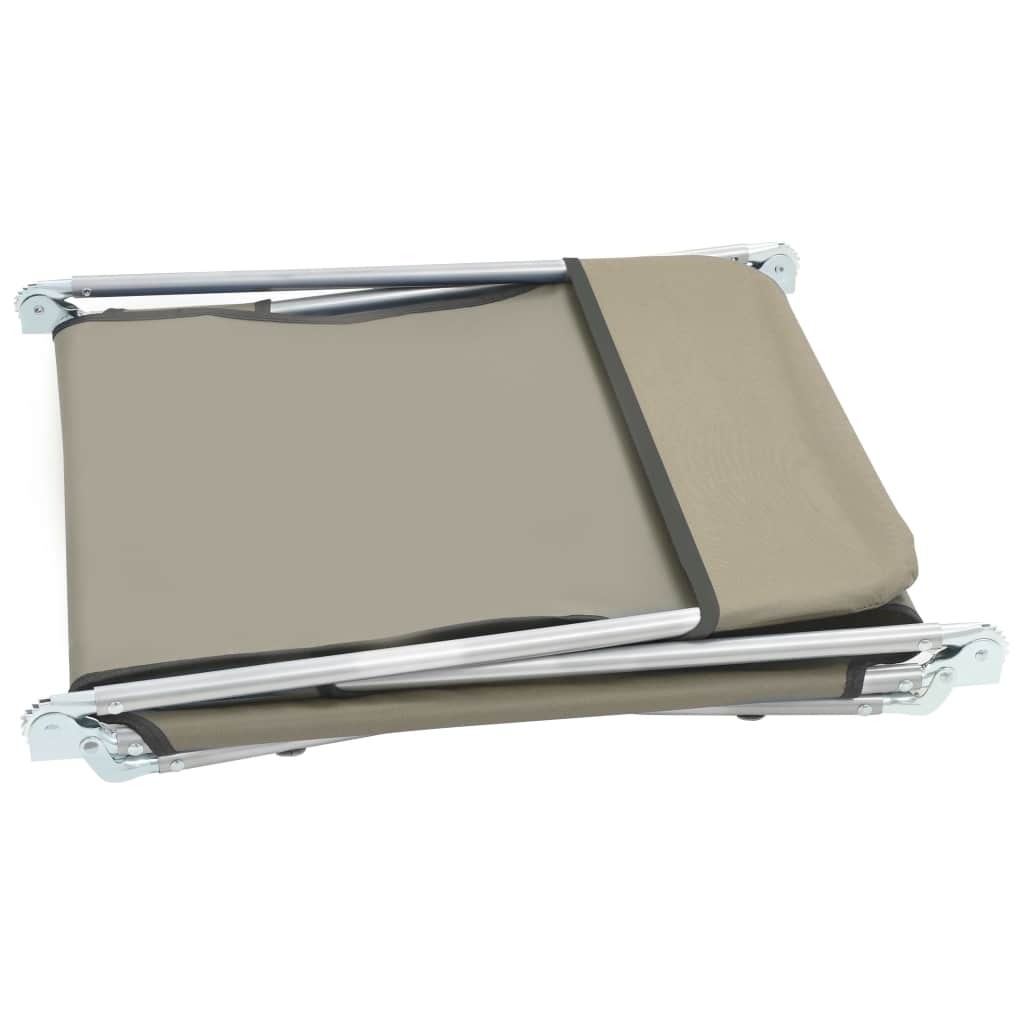 2 db tópszínű összecsukható acél és szövet napozóágy