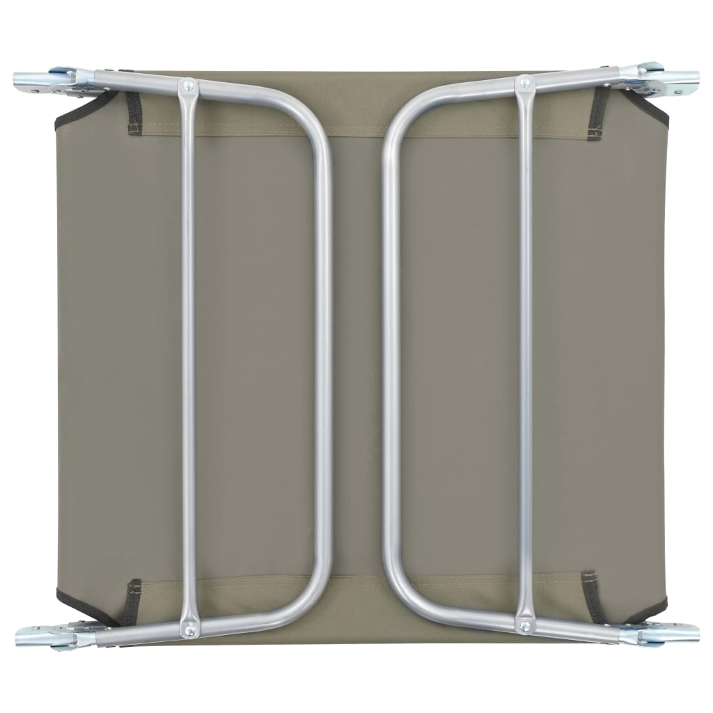 2 db tópszínű összecsukható acél és szövet napozóágy