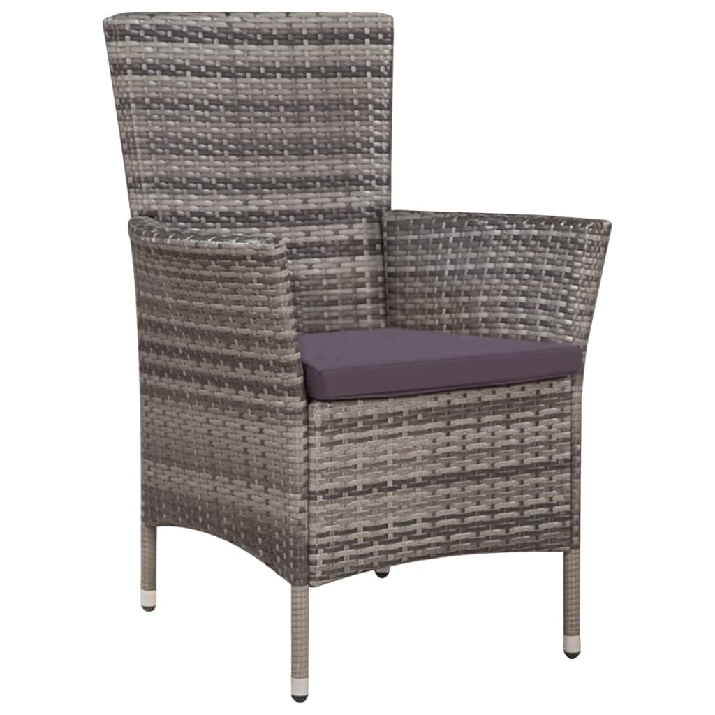 3 darabos szürke polyrattan bisztrószett