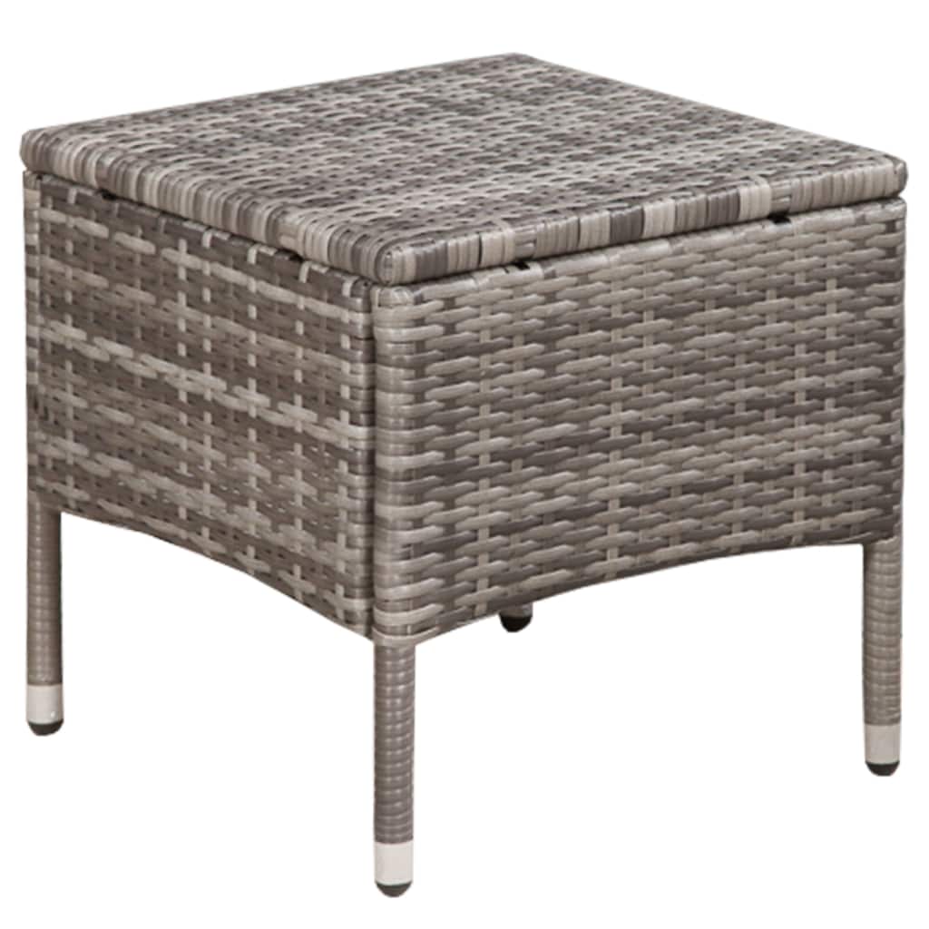 3 darabos szürke polyrattan bisztrószett