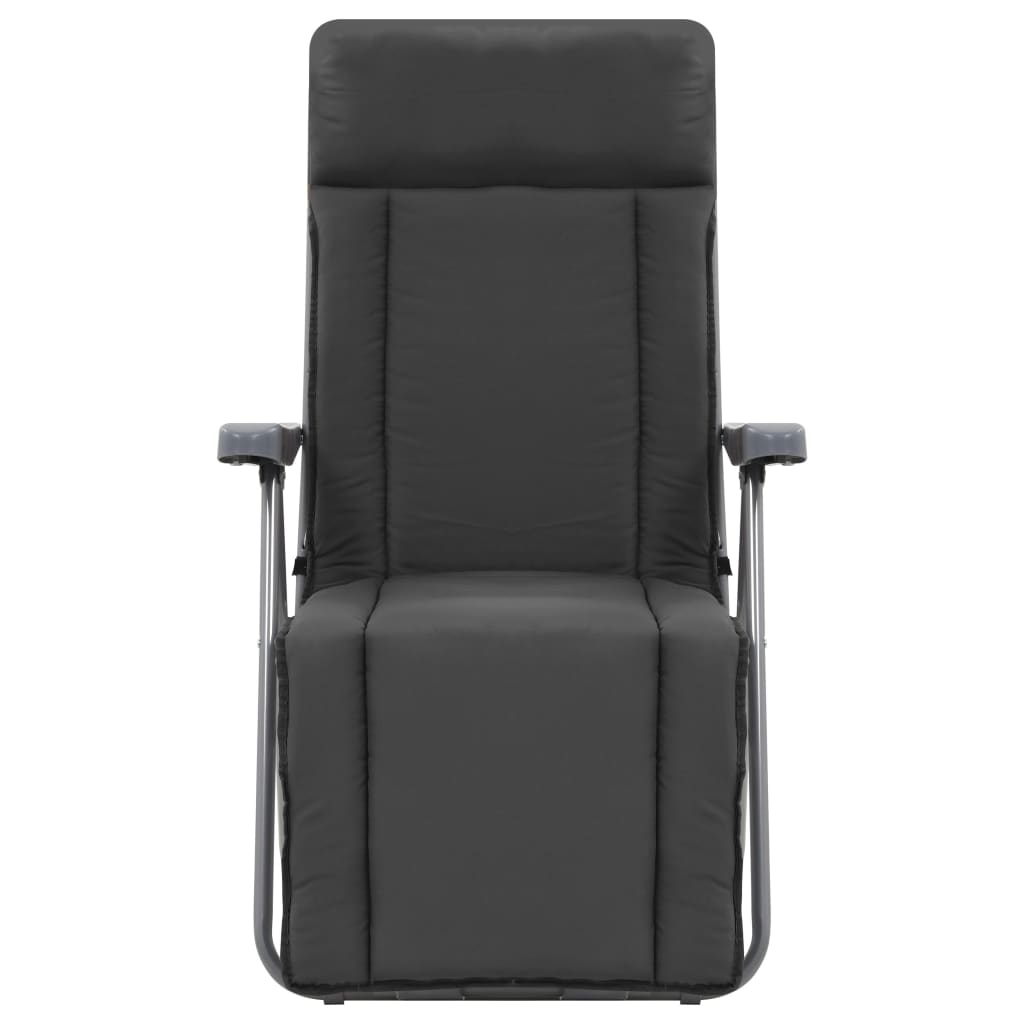 2 db szürke összecsukható kerti szék párnával