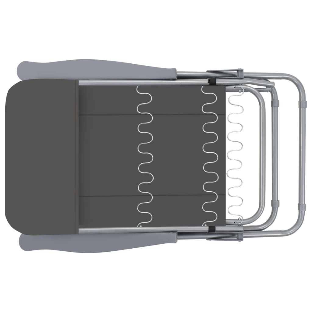 2 db szürke összecsukható kerti szék párnával