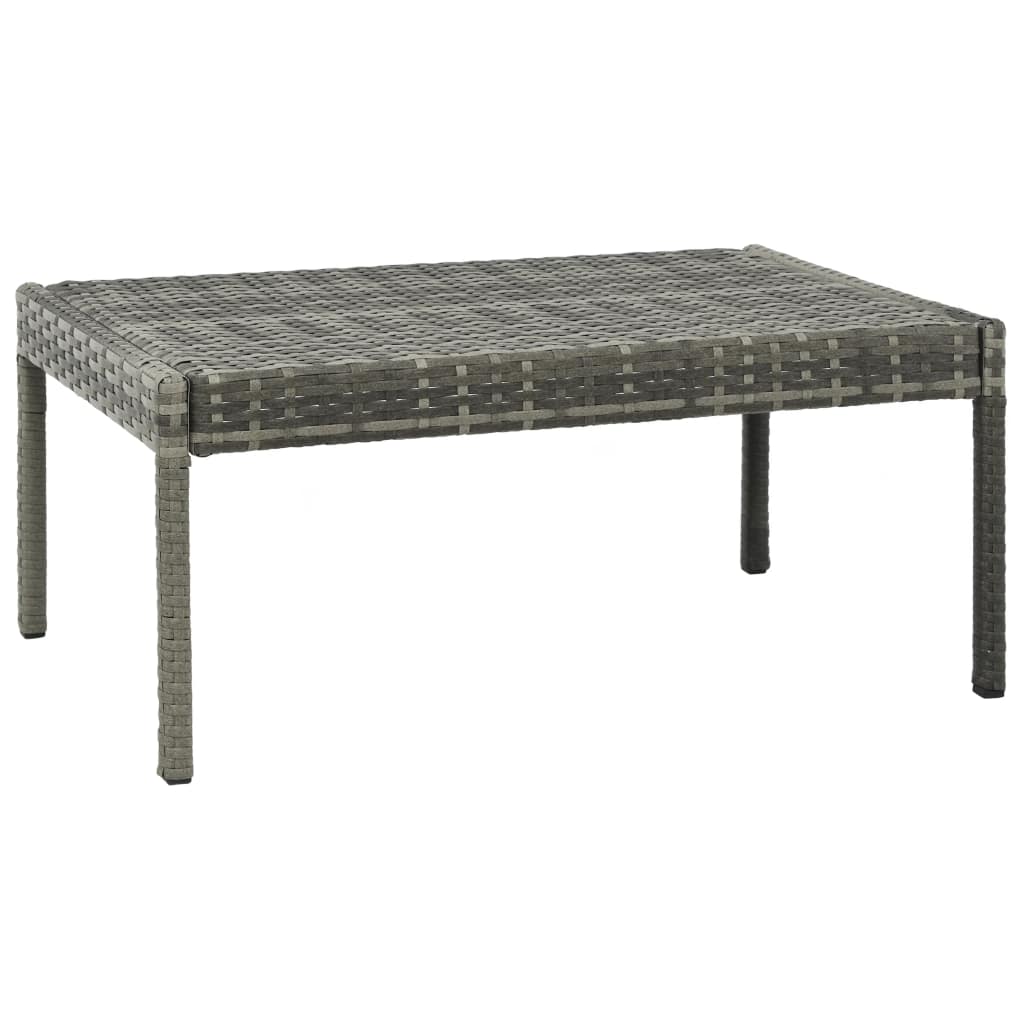 3-részes szürke polyrattan kerti bútorszett párnákkal