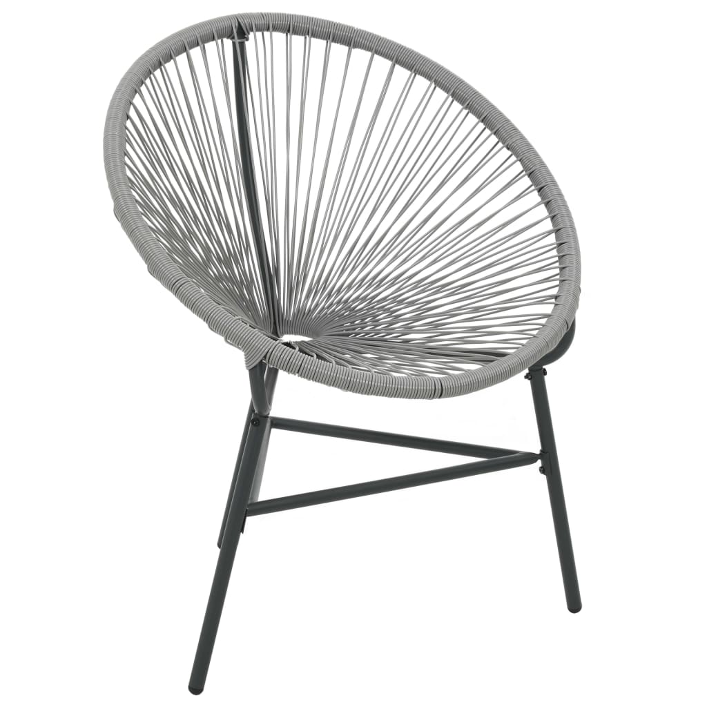 Szürke polyrattan kerti kagylószék