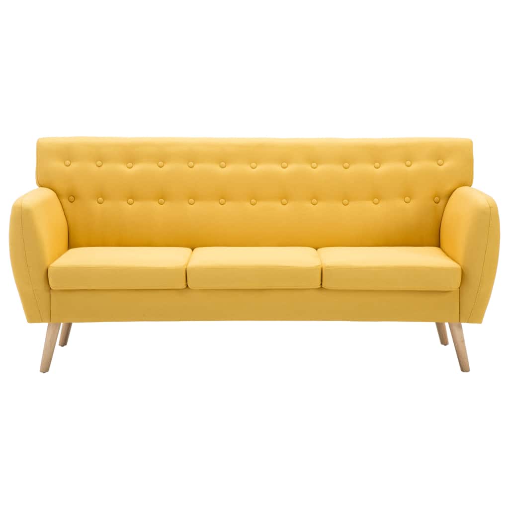 3 személyes sárga kárpitos kanapé 172 x 70 x 82 cm 3 személyes sárga kárpitos kanapé 172 x 70 x 82 cm
