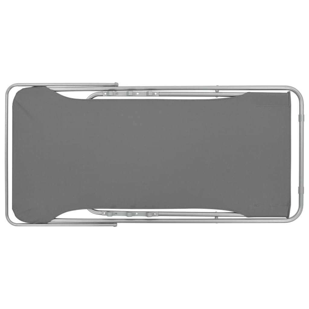 2 db szürke acél/oxford szövet összecsukható strandszék