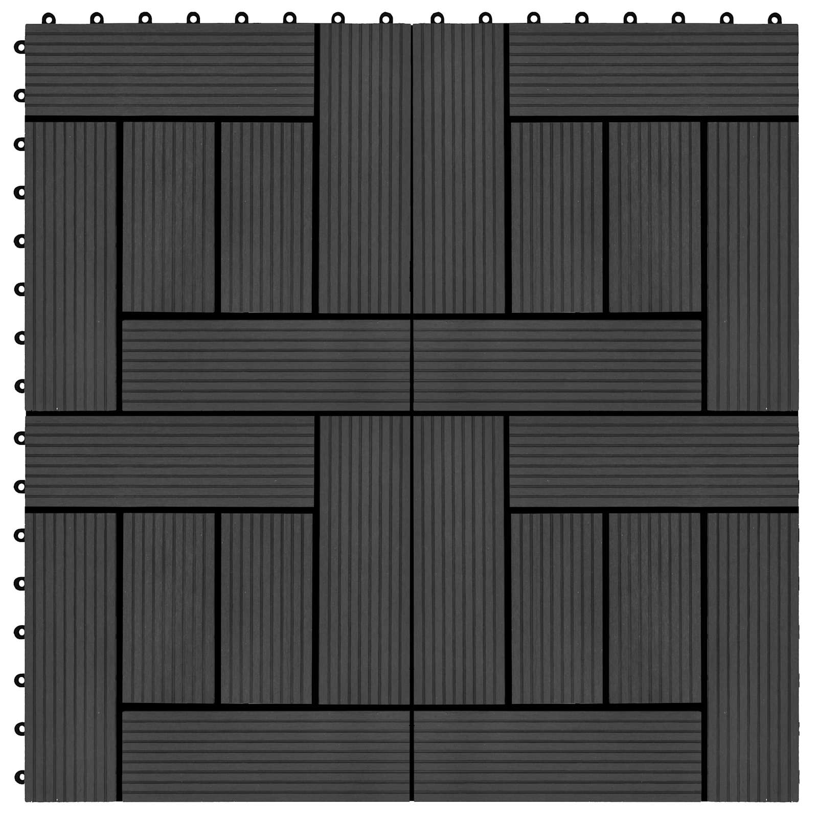 Faszegély járólap 11 pcs fekete 30 x 30 cm wpc
