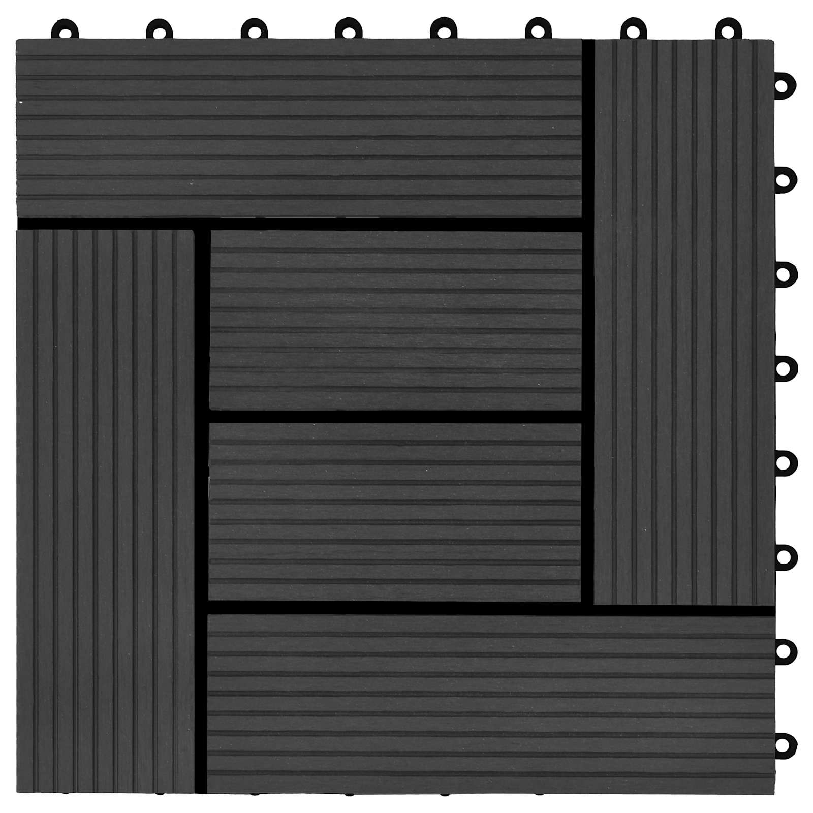 Faszegély járólap 11 pcs fekete 30 x 30 cm wpc