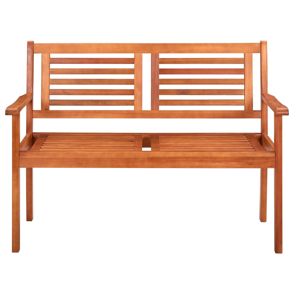 Kétszemélyes tömör eukaliptuszfa kerti pad 120 cm