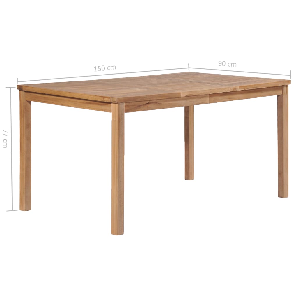 Tömör tíkfa kerti asztal 150 x 90 x 77 cm Tömör tíkfa kerti asztal 150 x 90 x 77 cm
