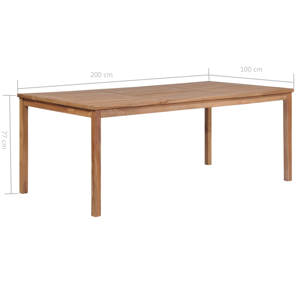 Tömör tíkfa kerti asztal 200 x 100 x 77 cm Tömör tíkfa kerti asztal 200 x 100 x 77 cm