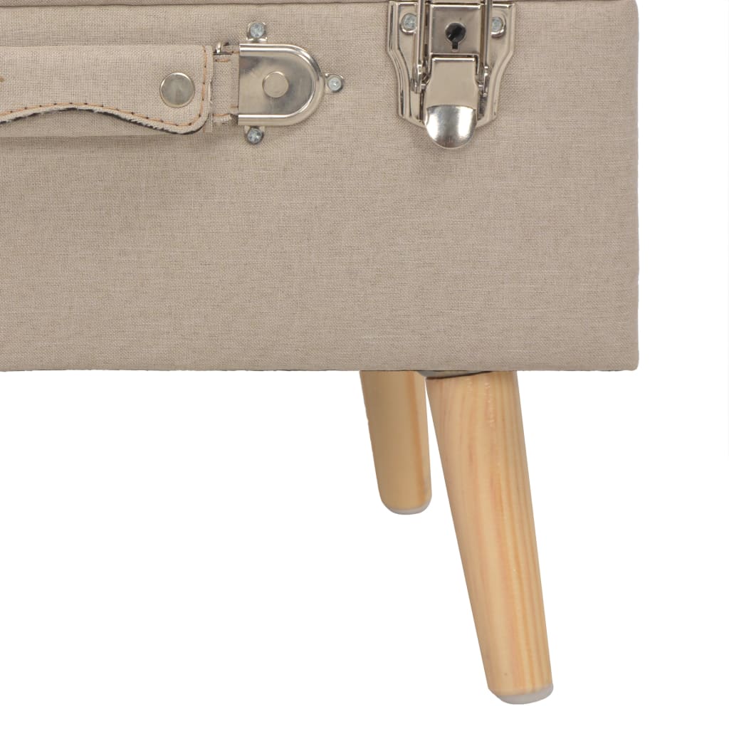 Bézsszínű kárpitozott tárolóülőke 40 cm