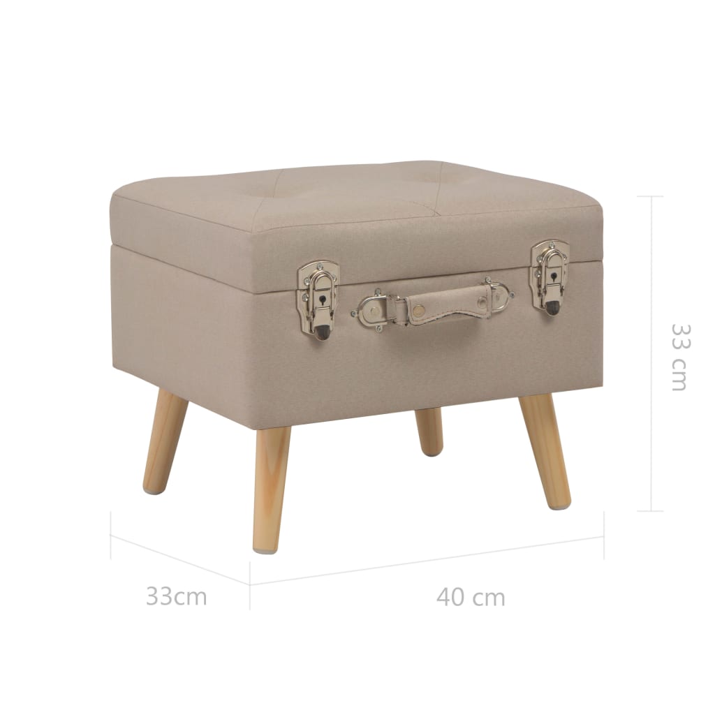 Bézsszínű kárpitozott tárolóülőke 40 cm