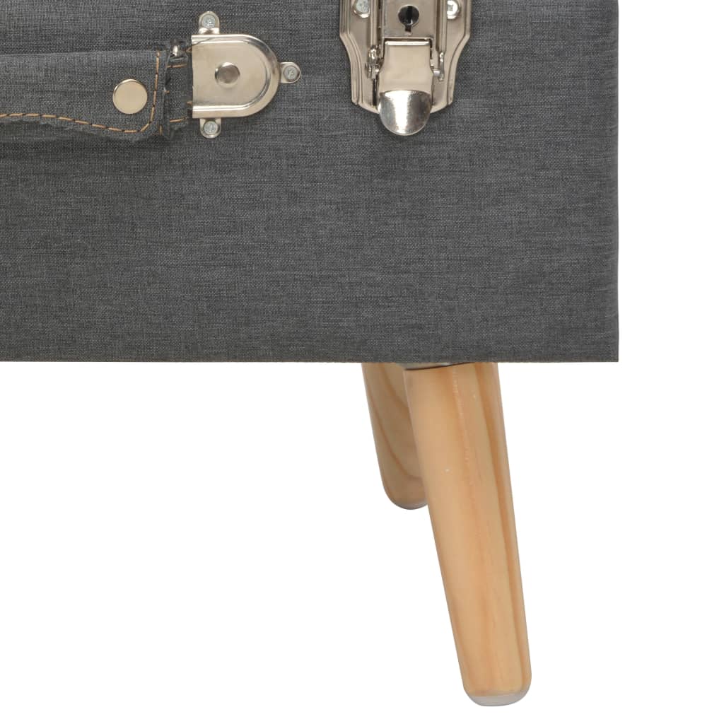 3 darab sötétszürke kárpitozott tárolóülőke