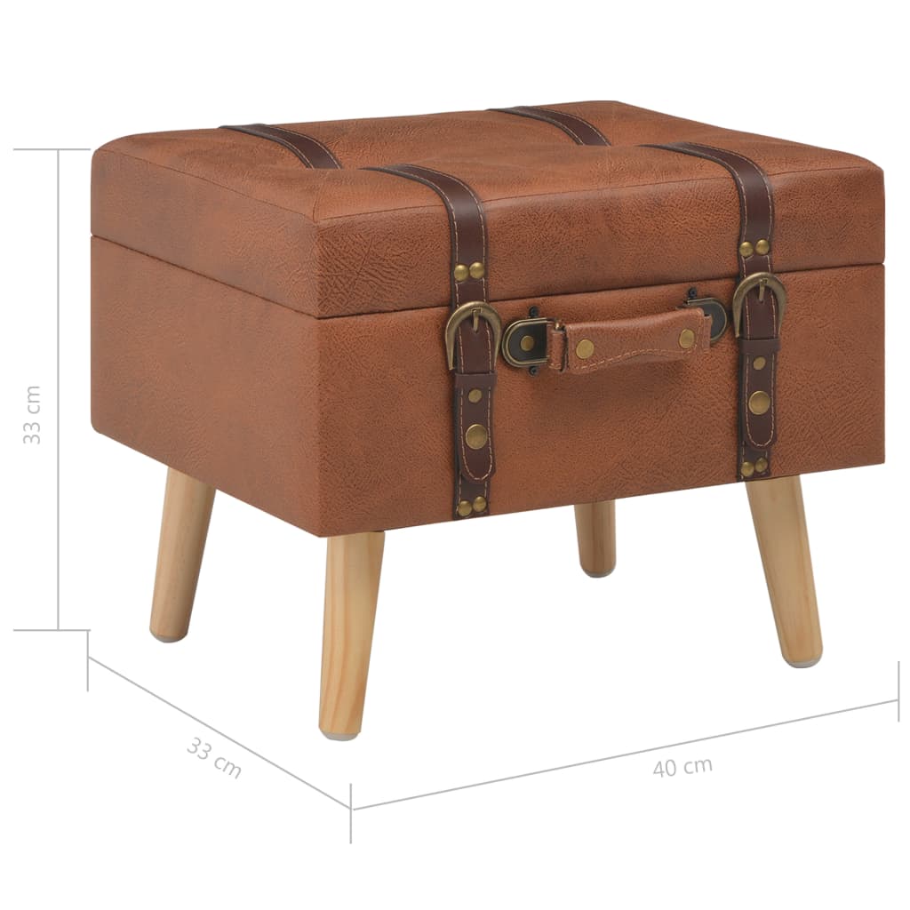 Sárgásbarna műbőr tárolóülőke 40 cm