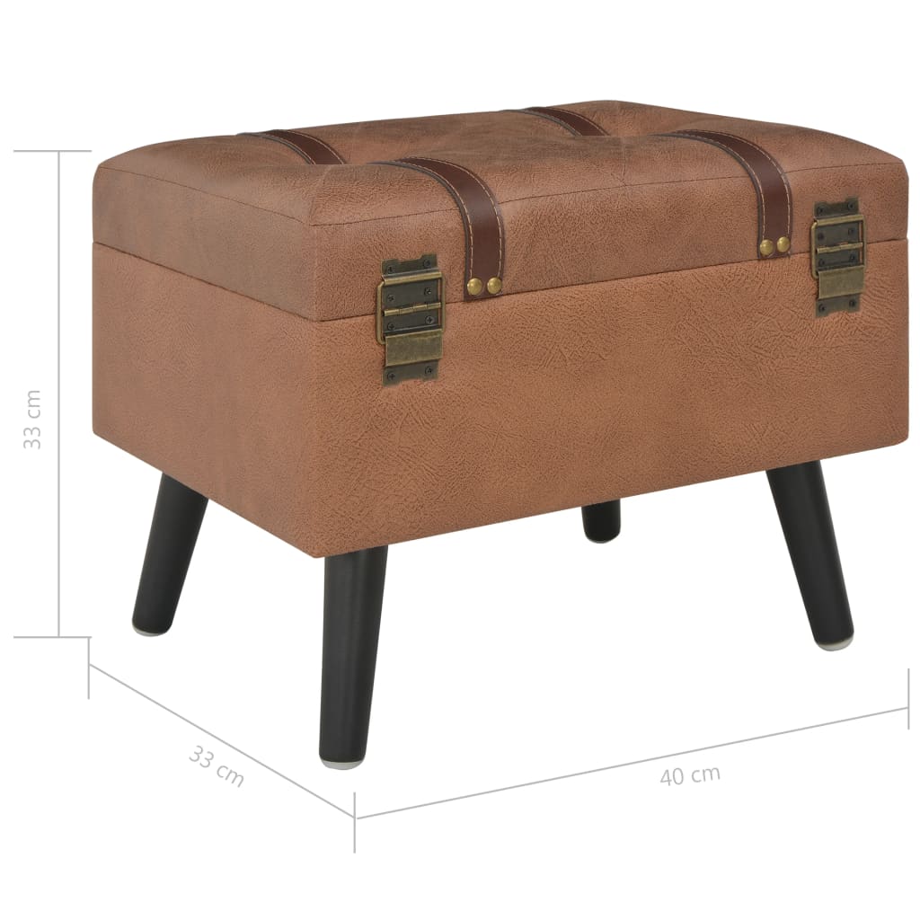 Barna műbőr tárolóülőke 40 cm