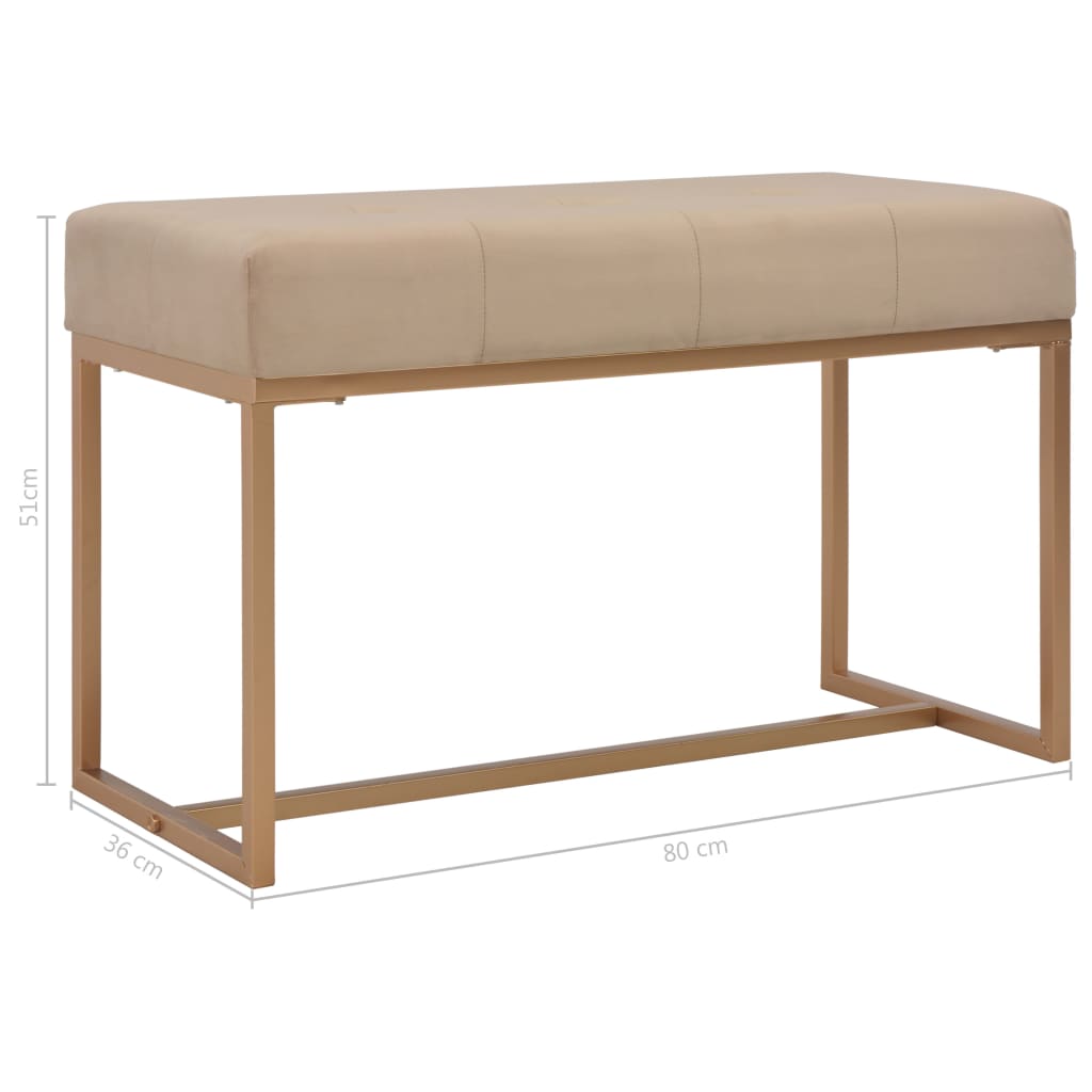 Bézsszínű bársonypad 80 cm
