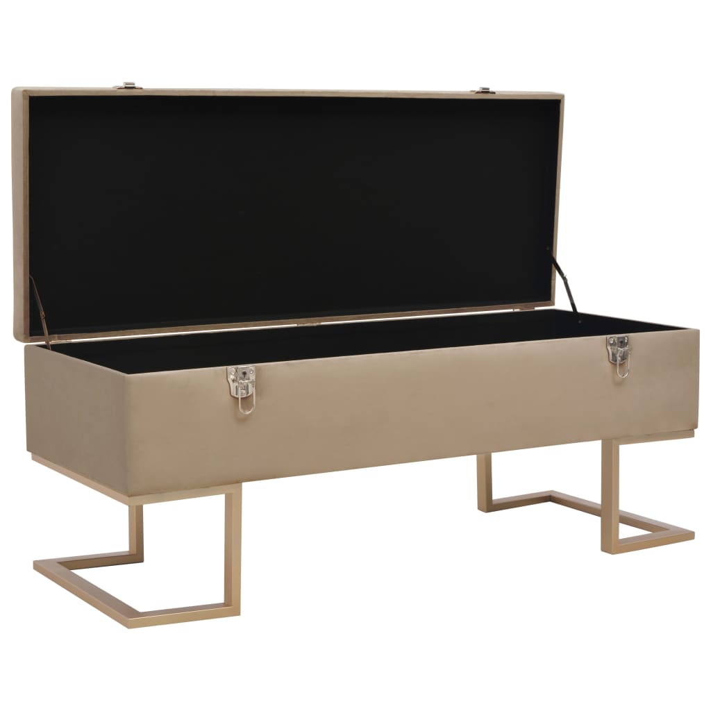 Bézs bársonypad tárolórekesszel 105 cm Bézs bársonypad tárolórekesszel 105 cm