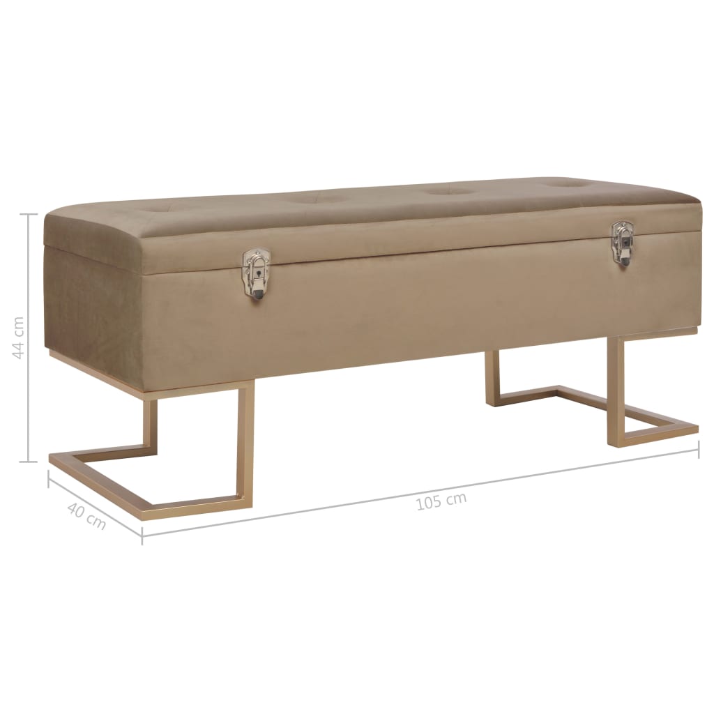 Bézs bársonypad tárolórekesszel 105 cm Bézs bársonypad tárolórekesszel 105 cm