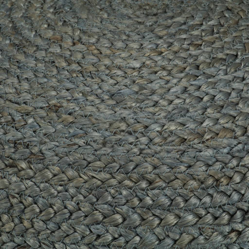 Kézzel készült olívazöld juta puff 45 x 30 cm