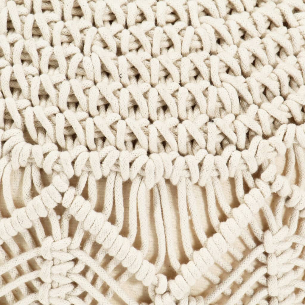 Kézzel készült makramé pamut puff 45 x 30 cm