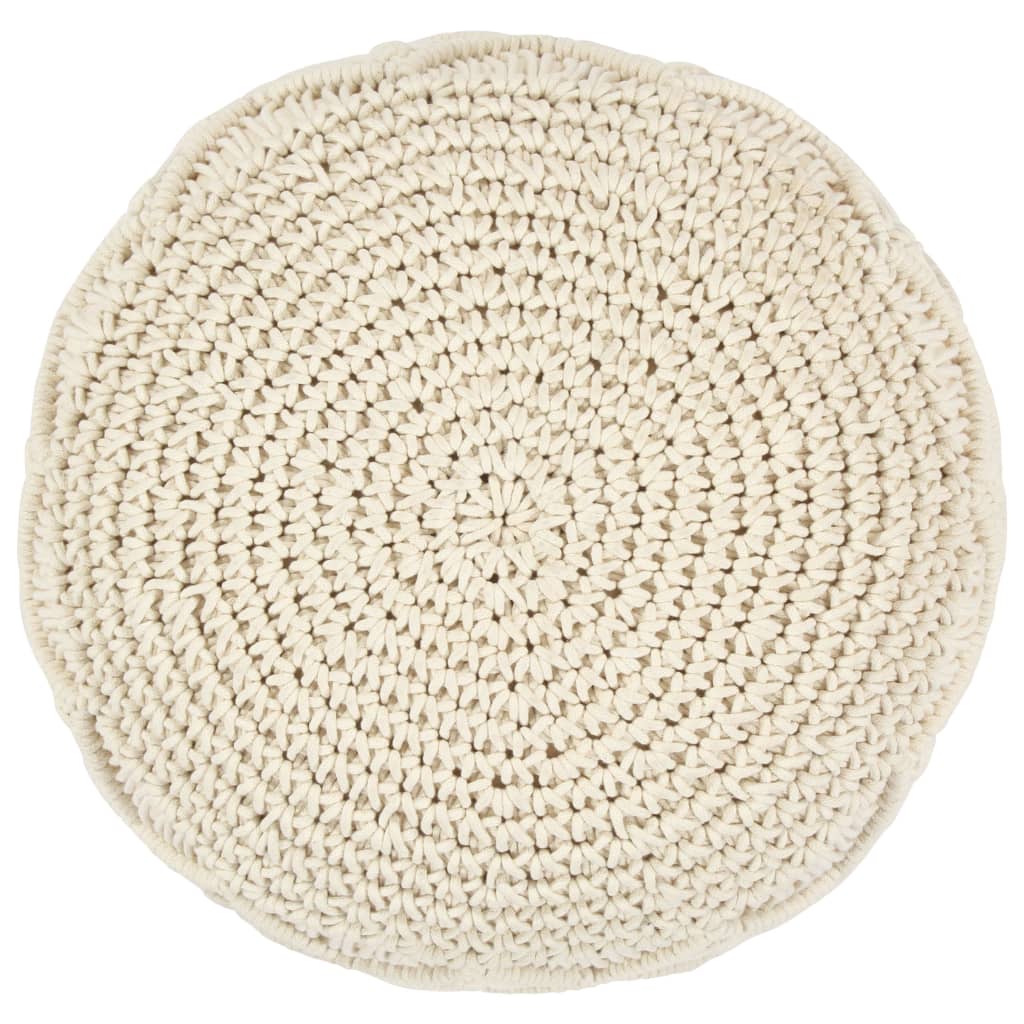 Kézzel készült makramé pamut puff 45 x 30 cm