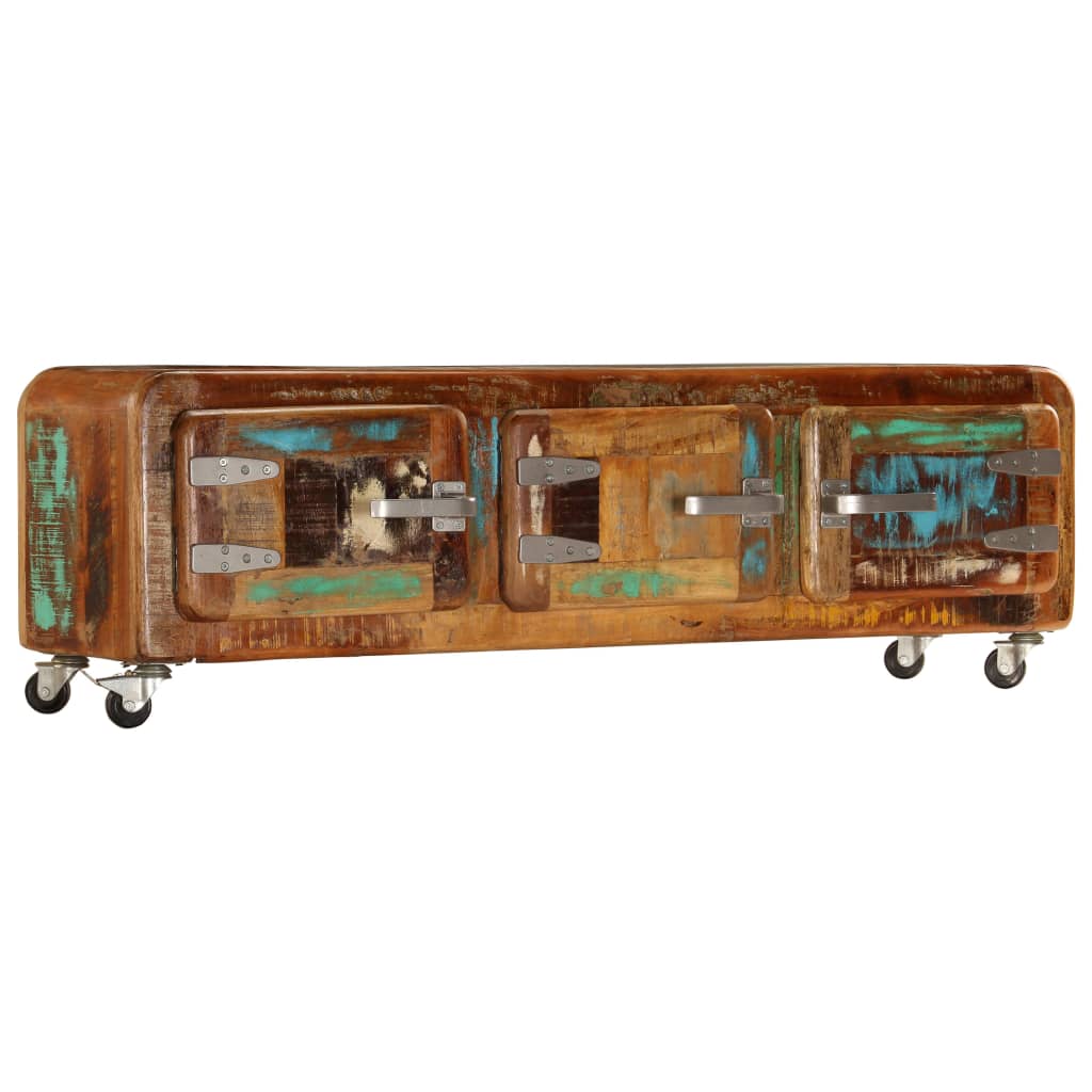 Tömör újrahasznosított fa tv-szekrény 120 x 30 x 37 cm Tömör újrahasznosított fa tv-szekrény 120 x 30 x 37 cm