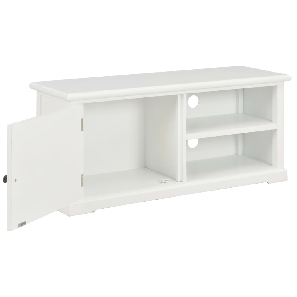 Fehér fa tv-szekrény 90 x 30 x 40 cm Fehér fa tv-szekrény 90 x 30 x 40 cm