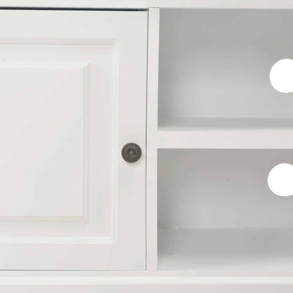 Fehér fa tv-szekrény 90 x 30 x 40 cm Fehér fa tv-szekrény 90 x 30 x 40 cm