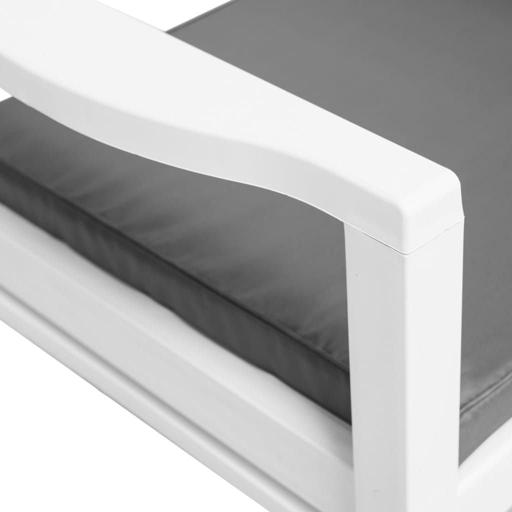 3-részes fehér műanyag kerti bútorszett