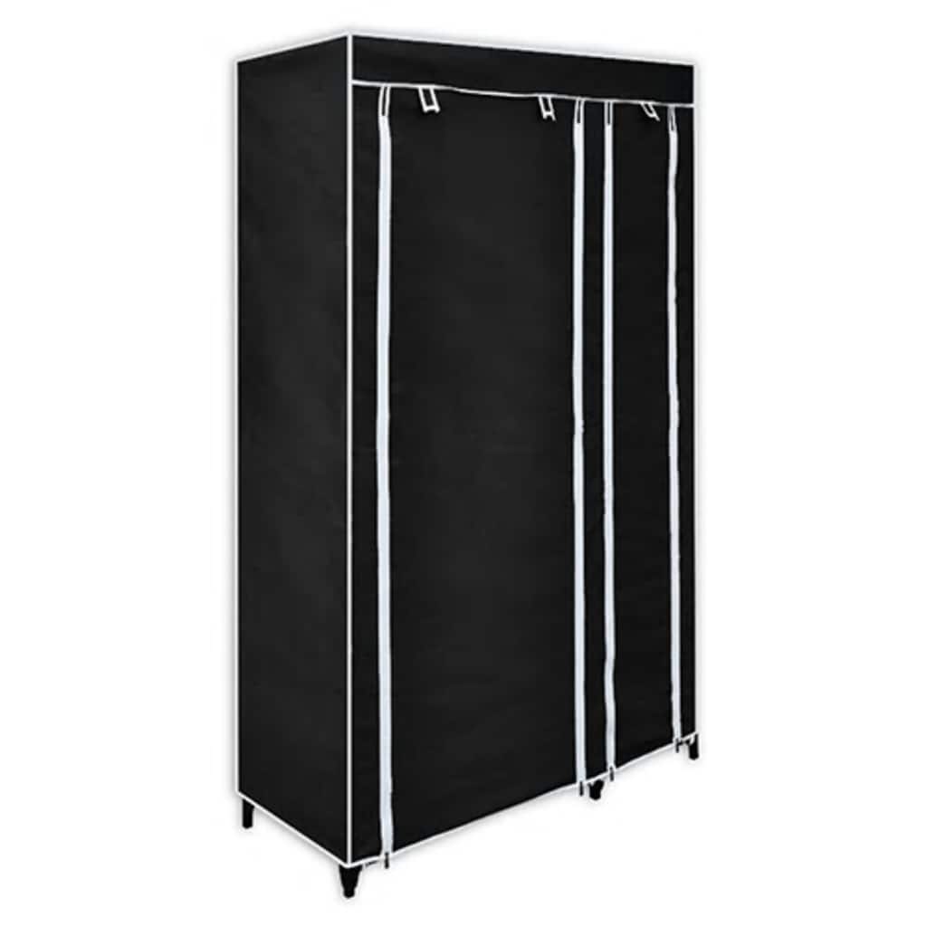 Fekete összecsukható ruhásszekrény 110 x 45 x 175 cm